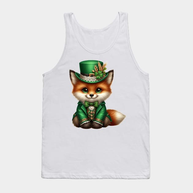 St Patricks Fox Tank Top by Chromatic Fusion Studio